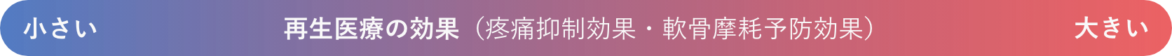 再生医療の効果　小さい　大きい