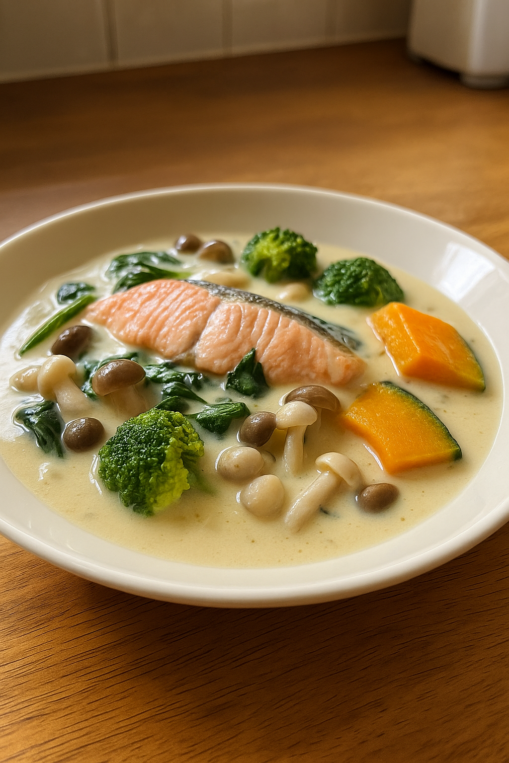 鮭とほうれん草のクリームシチュー 画像