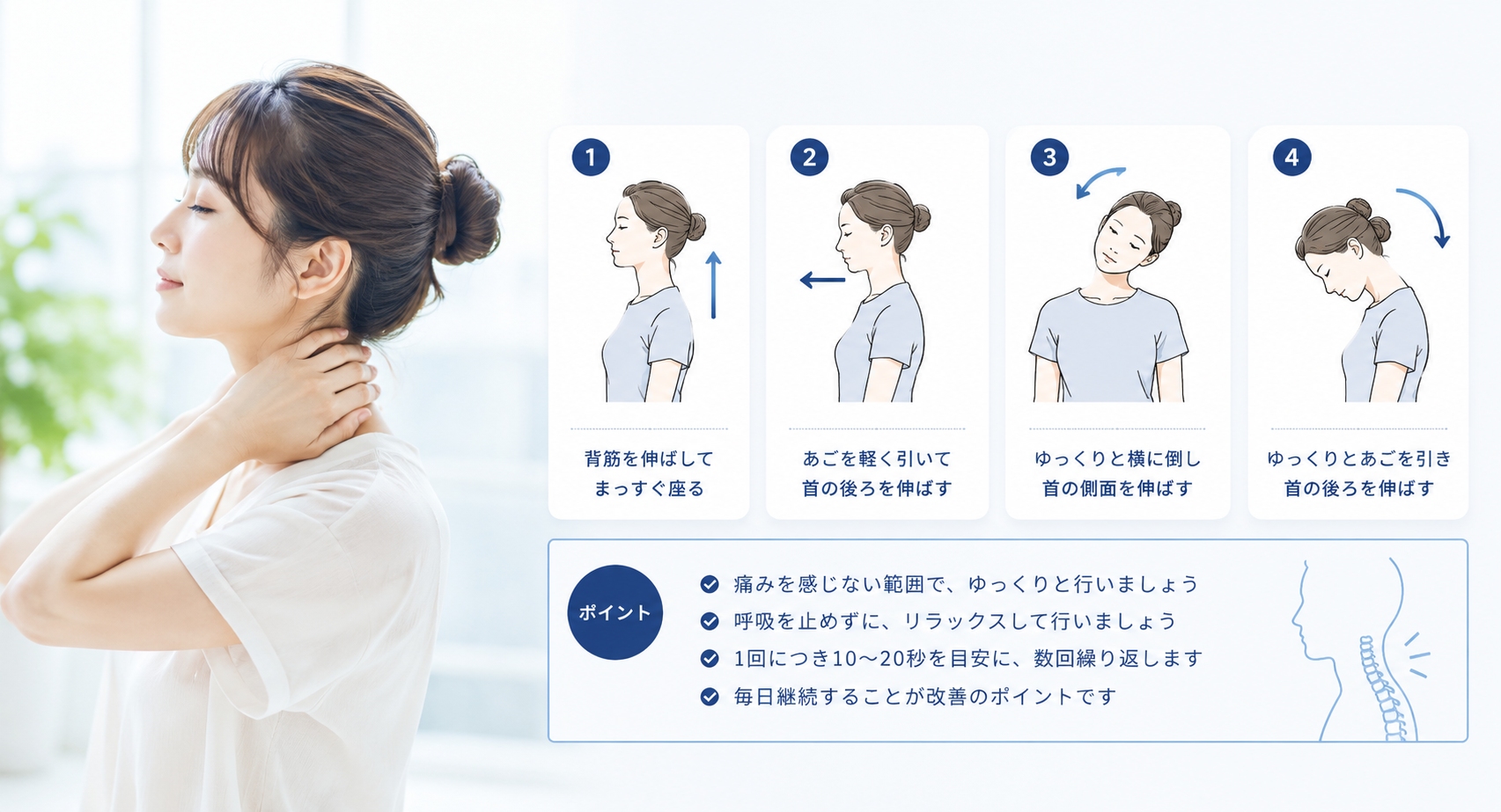 自宅でできる簡単な首のストレッチ