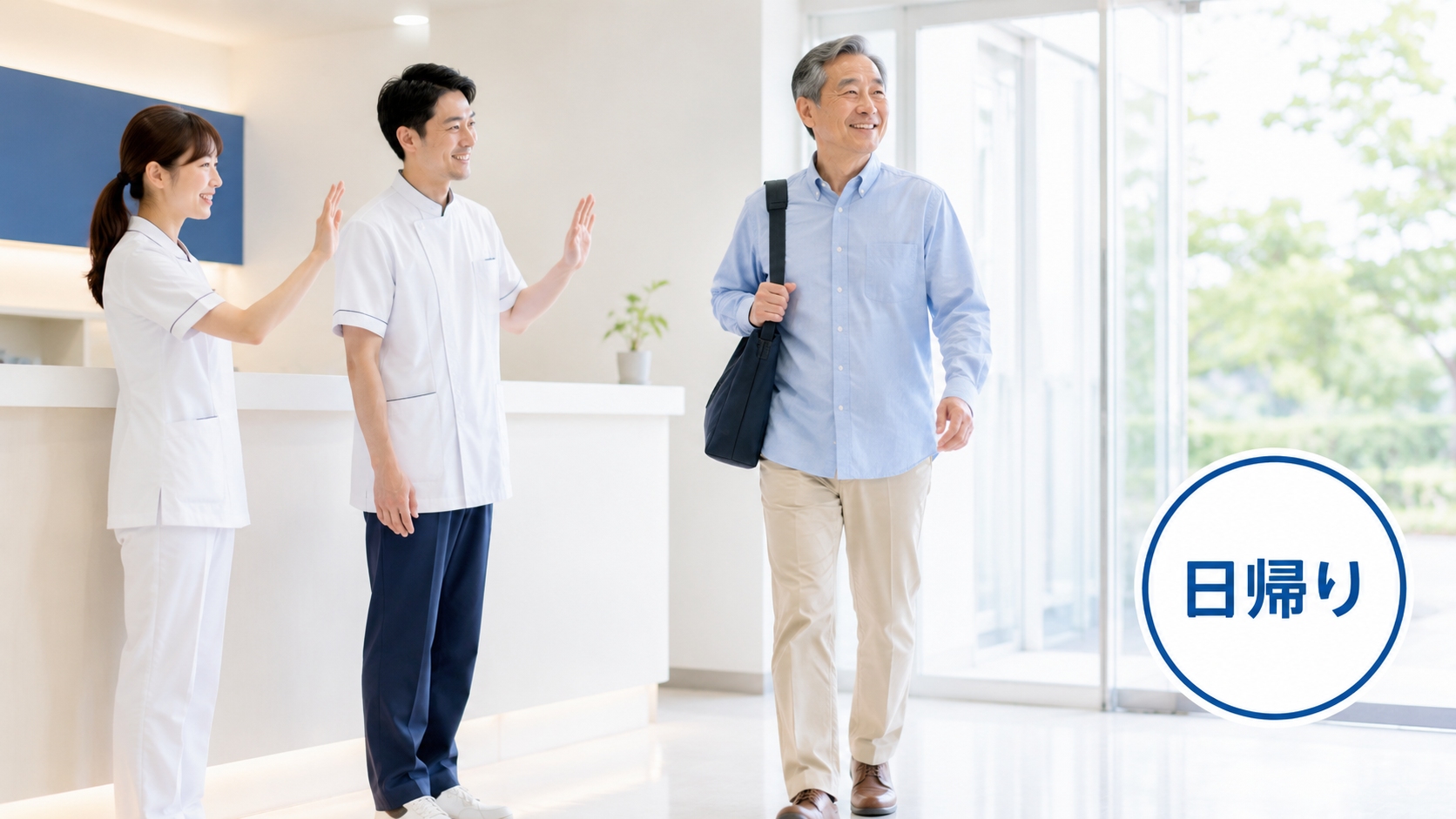 日帰りで負担なく帰宅するイメージ画像