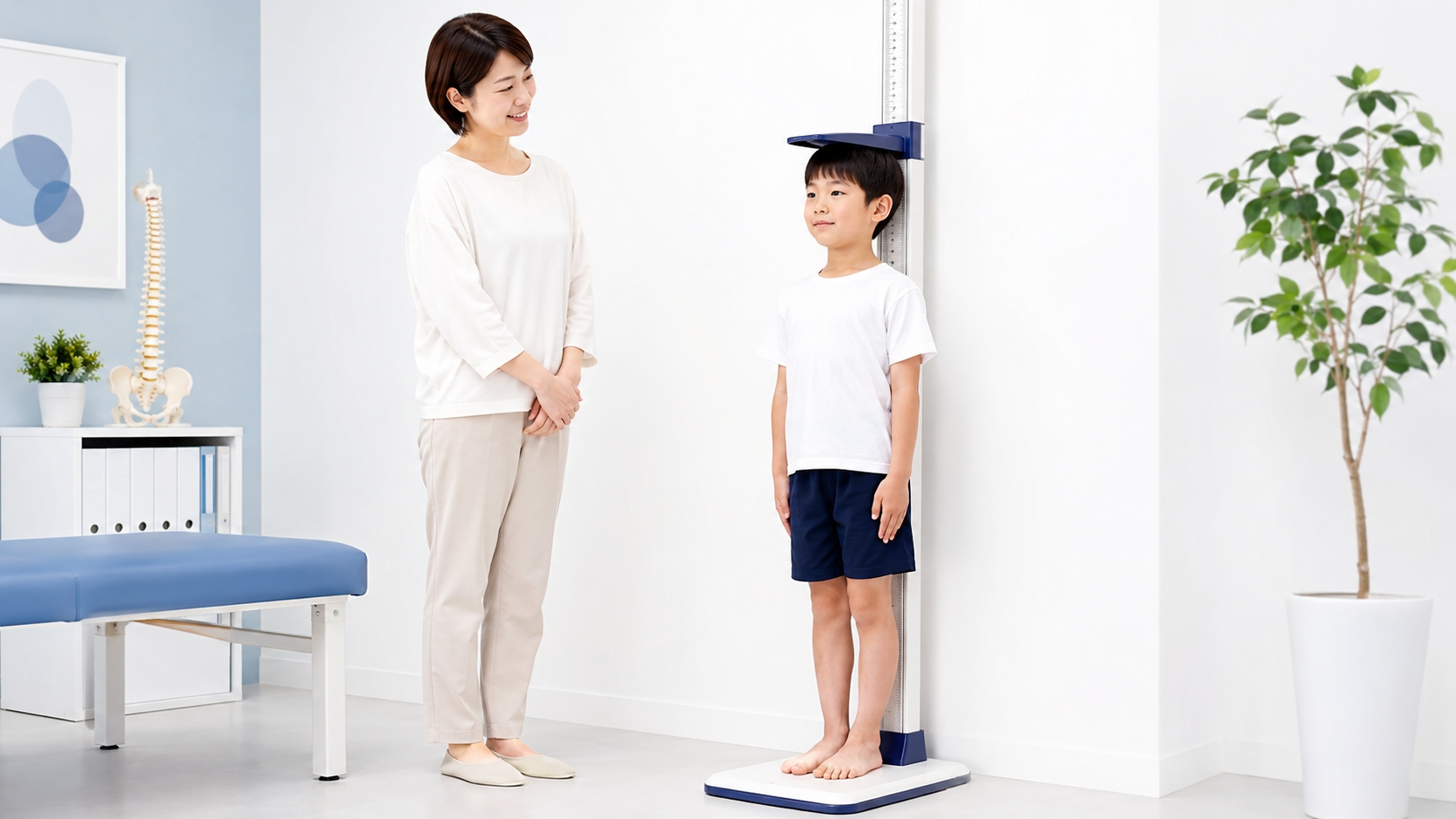 身長を測る親子のイメージ