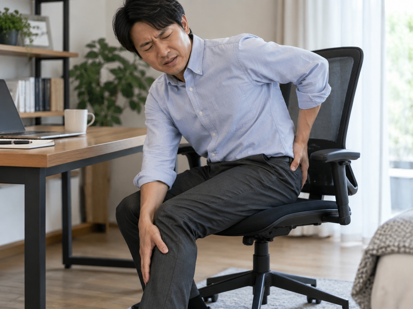 長時間座っていると椅子が痛い